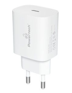 POWERTECH φορτιστής τοίχου PT-1091, USB-C, PD 20W, λευκός