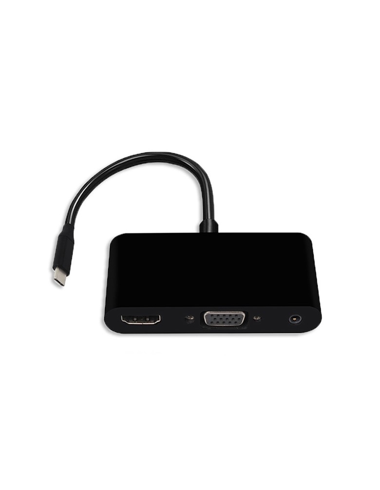 POWERTECH αντάπτορας USB-C σε HDMI & VGA CAB-UC064, 4K/30Hz, μαύρος