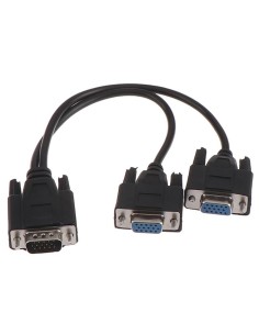 POWERTECH VGA splitter CAB-G039, 2 σε 1, HD, 0.20m, μαύρο