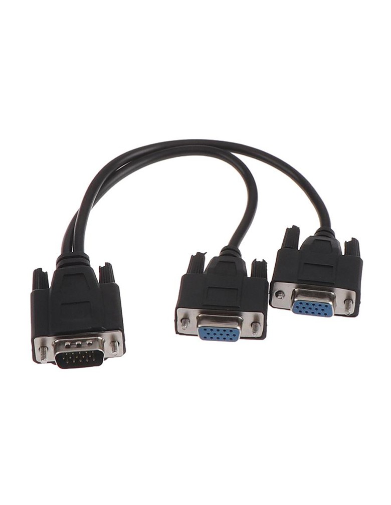 POWERTECH VGA splitter CAB-G039, αρσενικό σε 2x θηλυκό, HD, 0.20m, μαύρο