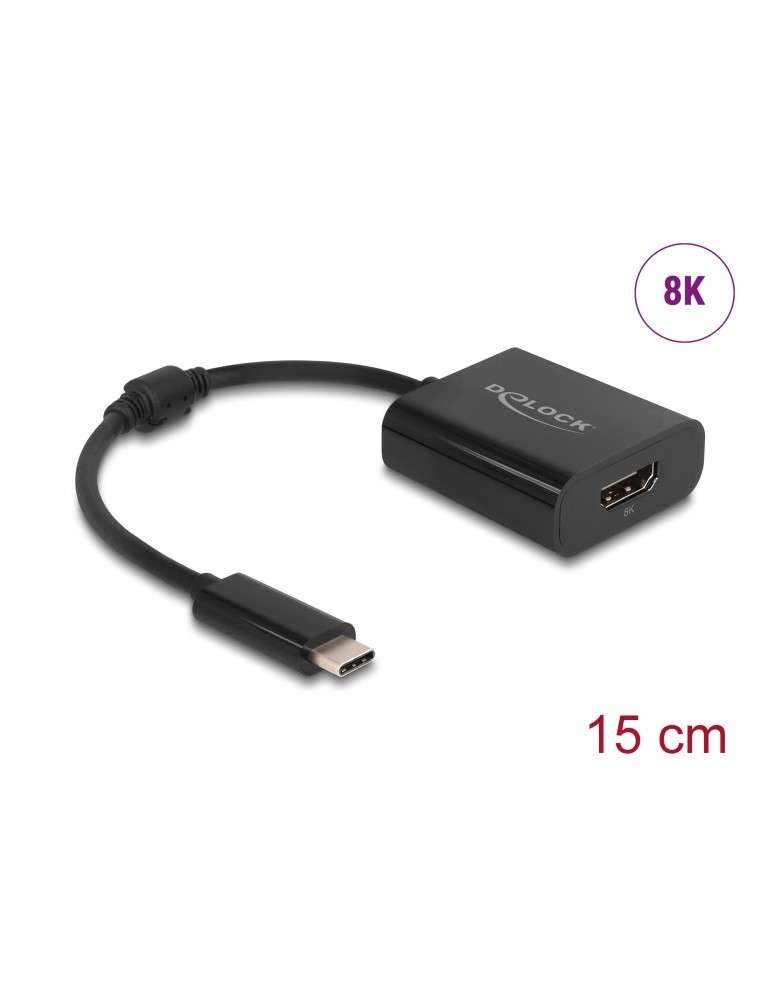 DELOCK αντάπτορας USB-C σε HDMI 64175, 8K/30Hz, HDR, μαύρος