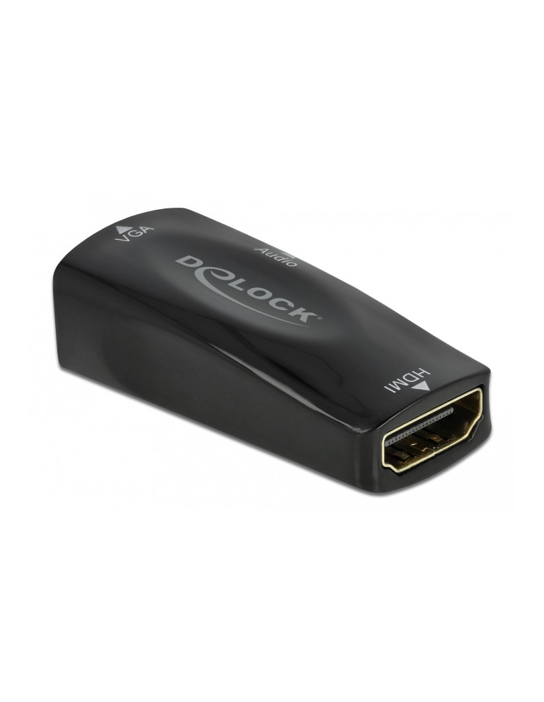 DELOCK αντάπτορας HDMI σε VGA 66560, με audio, 1080p/60Hz, μαύρος