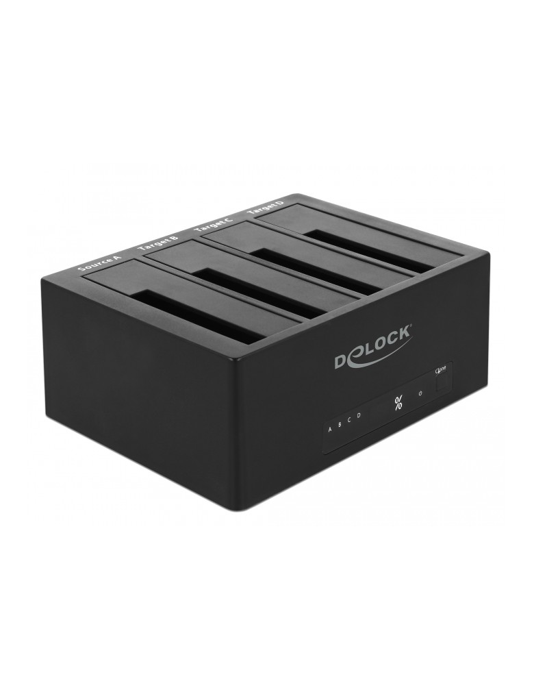 DELOCK docking station 64063, clone function, 4x HDD/SSD 6Gb/s, μαύρο