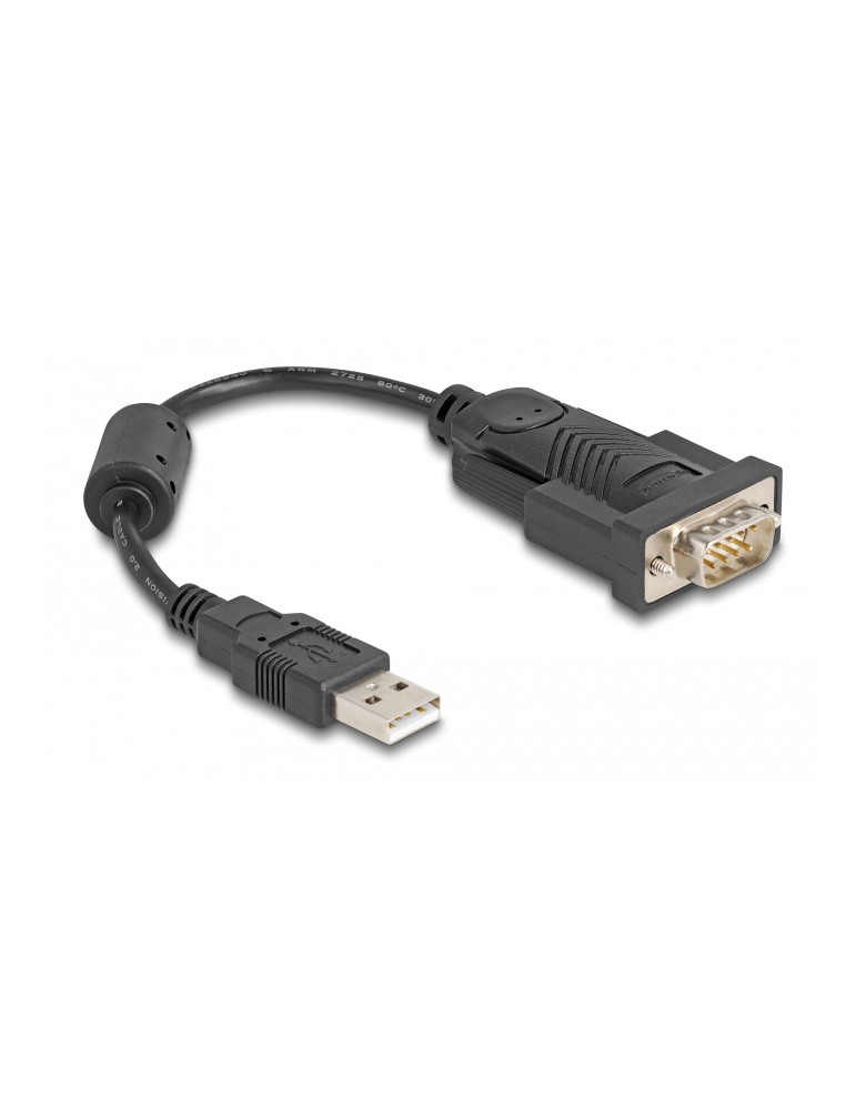 DELOCK καλώδιο USB σε RS-232 61549, 921.6Kbps, 0.25m, μαύρο