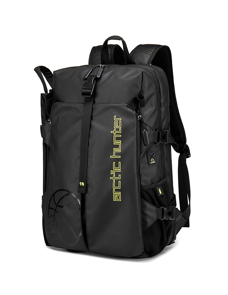 ARCTIC HUNTER τσάντα πλάτης B00391 με θήκη μπάλας & laptop, 26L, μαύρη