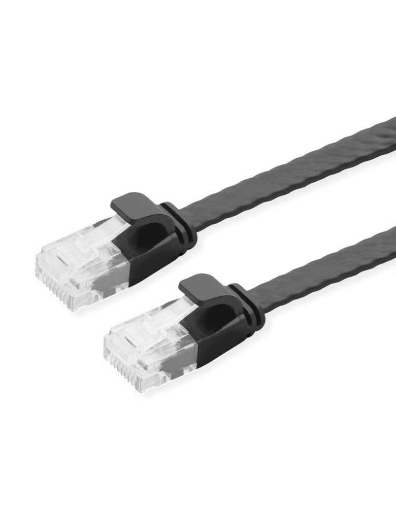 POWERTECH καλώδιο δικτύου CAB-N345, flat, Cat 6a U/UTP, 25cm, μαύρο