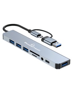 POWERTECH USB hub PTR-0151 με card reader, 8 θυρών, USB &...