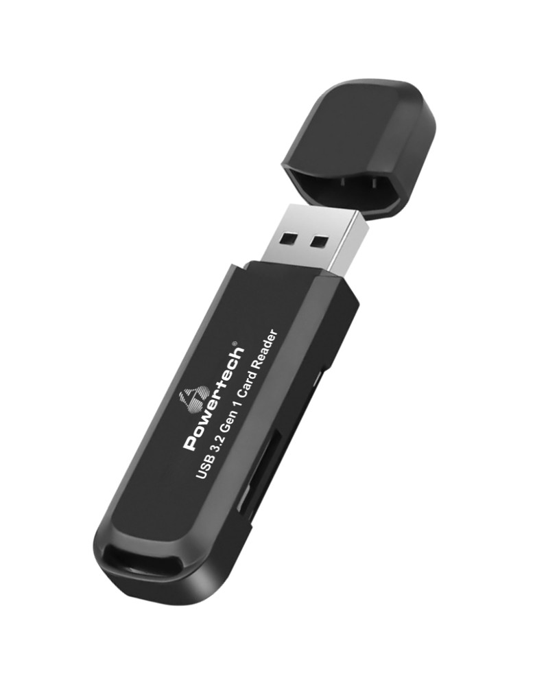 POWERTECH card reader PT-1112 για SD & micro SD, USB 3.2, 5Gbps, μαύρο