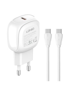 LDNIO φορτιστής τοίχου A1206C με καλώδιο USB-C, 1x USB-C,...