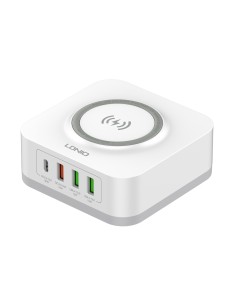 LDNIO σταθμός φόρτισης AW004, USB-C/3x USB/wireless, 32W,...