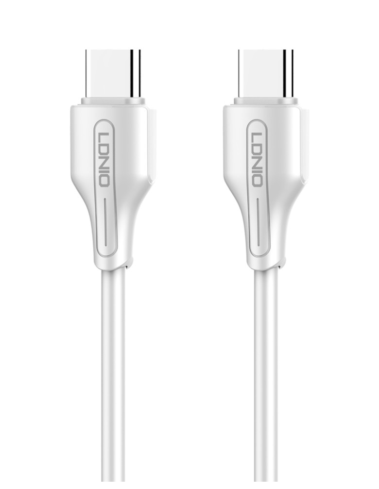 LDNIO καλώδιο USB-C σε USB-C LC121C, 65W PD, 1m, λευκό