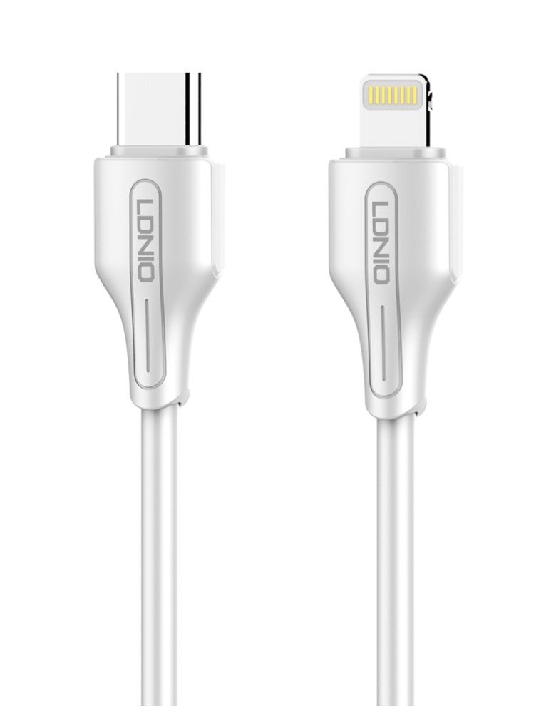 LDNIO καλώδιο Lightning σε USB-C LC121I, 30W PD, 1m, λευκό