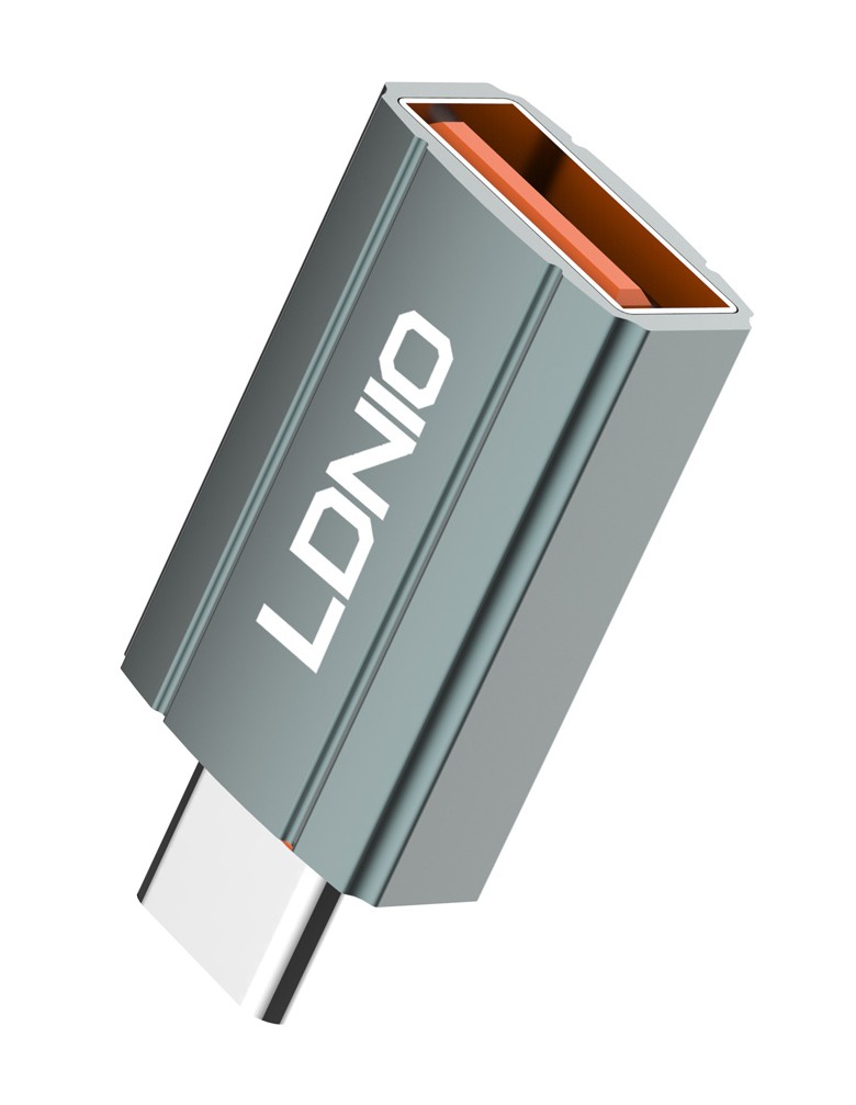 LDNIO αντάπτορας USB-C σε USB LC140, αρσενικό σε θηλυκό, γκρι