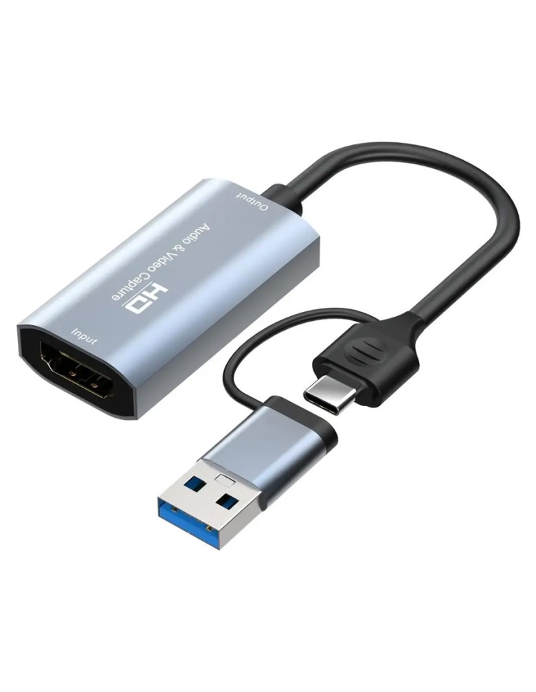 CABLETIME video capture CT-ACHC-AG, HDMI/USB & USB-C, 4K/60Hz, γκρι