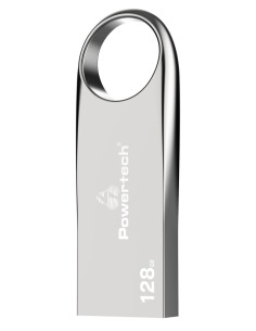 POWERTECH USB Flash Drive PT-1121, 128GB, USB 2.0, ασημί