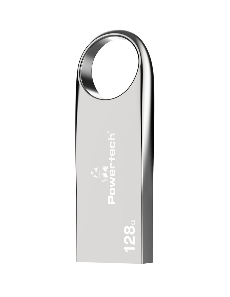 POWERTECH USB Flash Drive PT-1121, 128GB, USB 2.0, ασημί