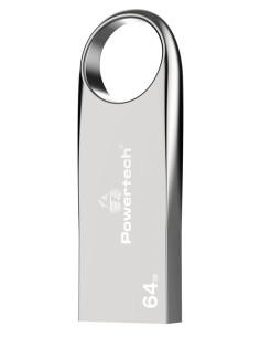 POWERTECH USB Flash Drive PT-1122, 64GB, USB 2.0, ασημί