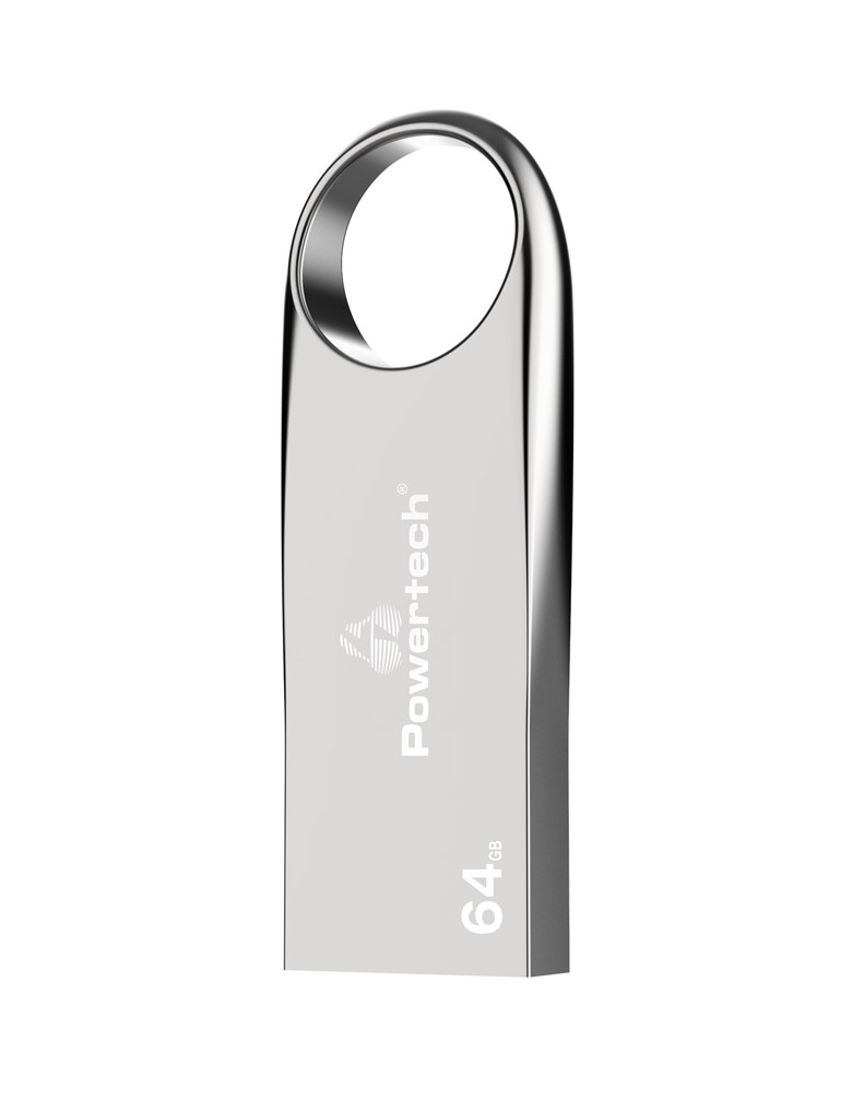 POWERTECH USB Flash Drive PT-1122, 64GB, USB 2.0, ασημί