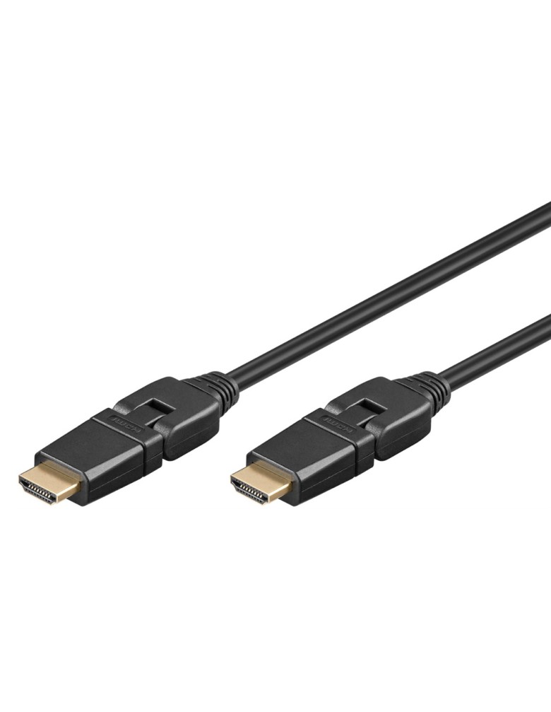 GOOBAY καλώδιο HDMI 61283 με Ethernet, 360° 4K/60Hz 18 Gbps, 1.5m, μαύρο