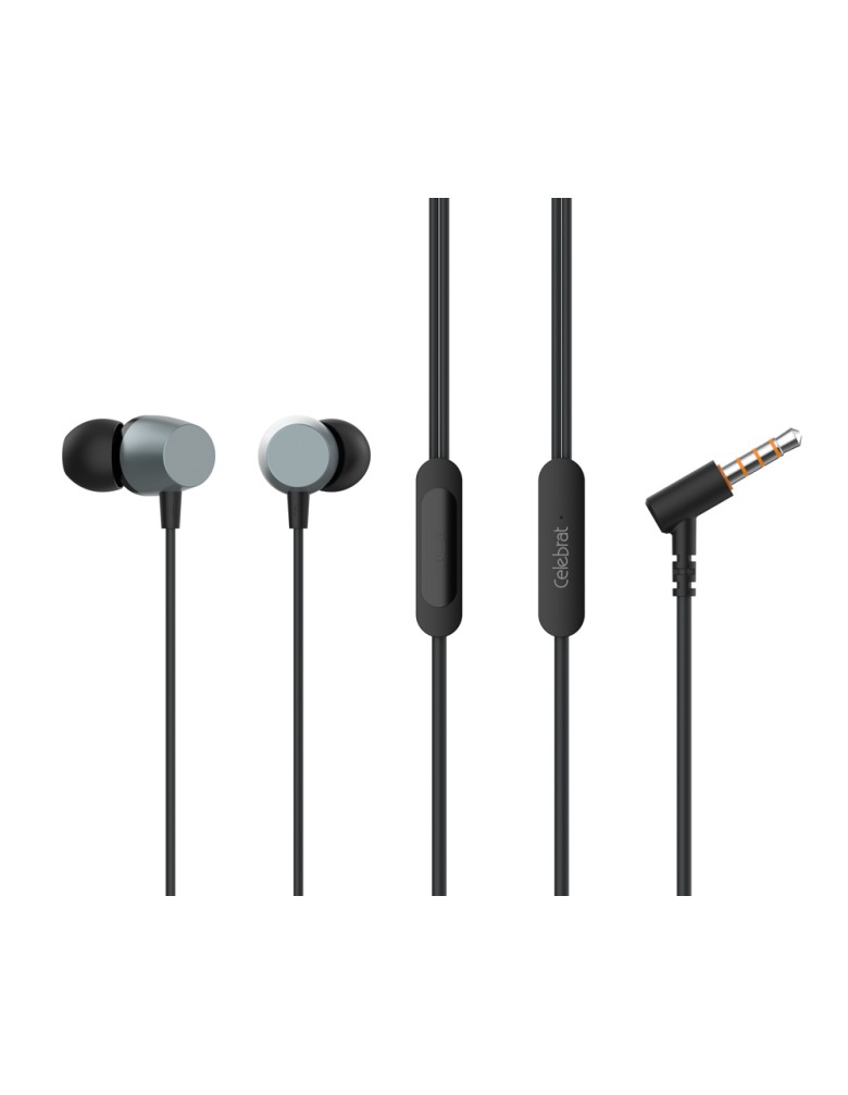 CELEBRAT earphones με μικρόφωνο D10, 3.5mm σύνδεση, Φ10mm, 1.2m, μαύρα