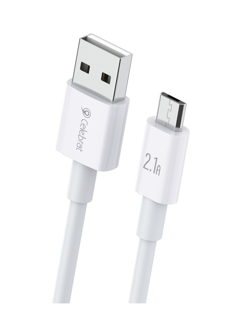 CELEBRAT καλώδιο Micro USB σε USB CB-24M, 10.5W, 1.2m, λευκό