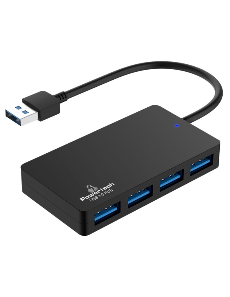 POWERTECH USB hub PT-1145, 4x θυρών, 5Gbps, USB σύνδεση, μαύρο