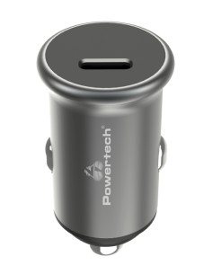 POWERTECH φορτιστής αυτοκινήτου PT-1147, USB-C, 30W PD, γκρι