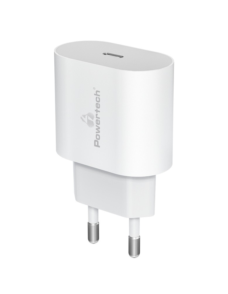 POWERTECH φορτιστής τοίχου PT-1150, USB-C, 12W, λευκός