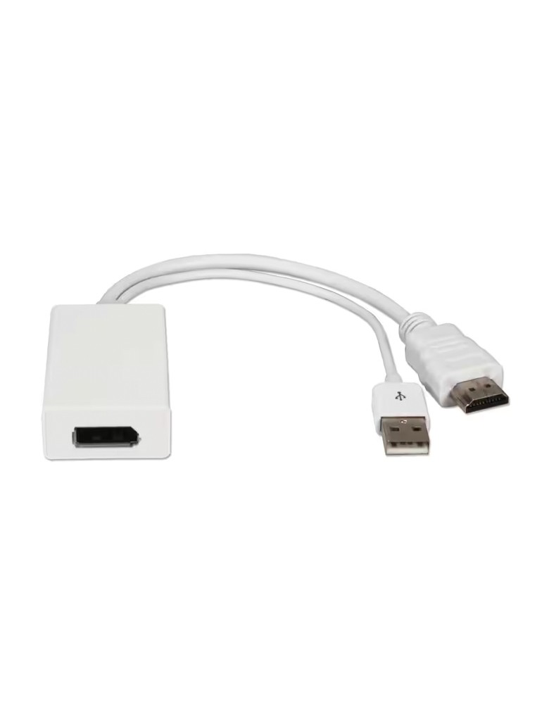 POWERTECH αντάπτορας HDMI σε DisplayPort CAB-H162, USB, 4K, λευκός