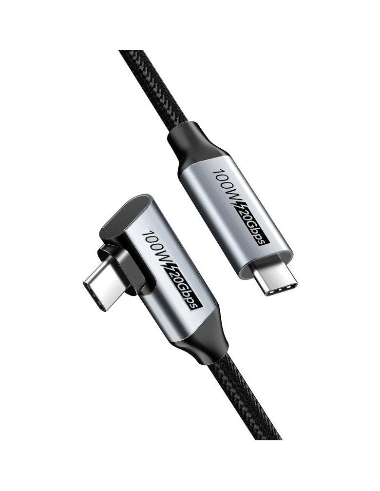 CABLETIME καλώδιο USB-C C160, γωνιακό, PD 100W, 20Gbps, 4K, 1m, μαύρο