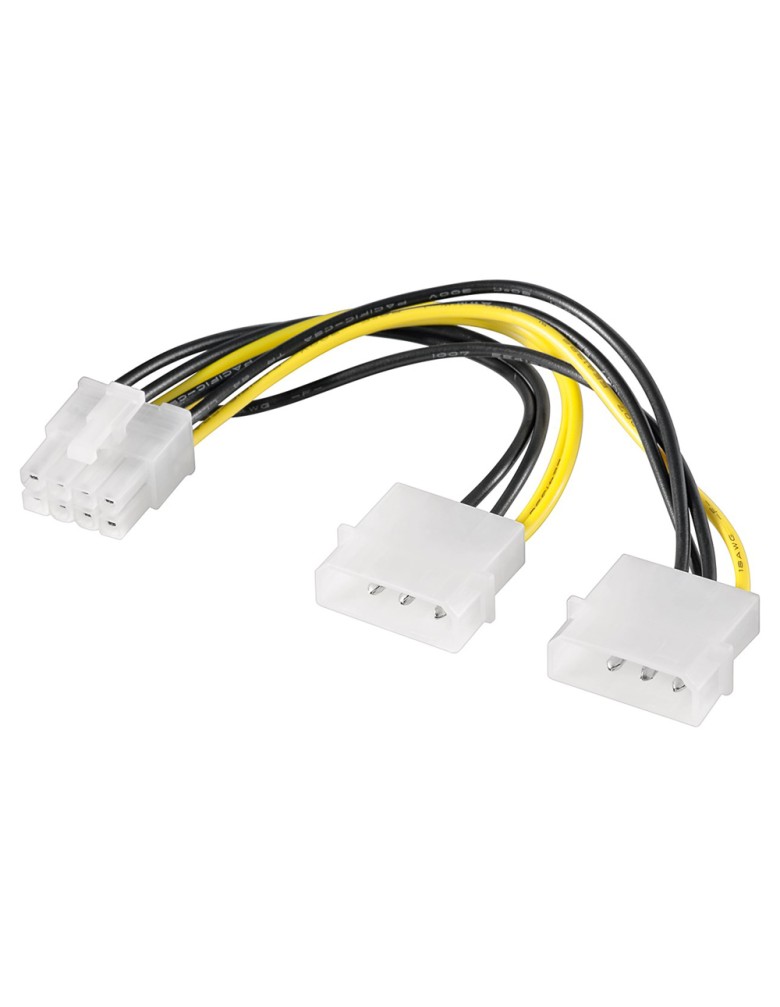 GOOBAY καλώδιο 2x molex 4pin σε 1x 8pin 93241, 0.15m