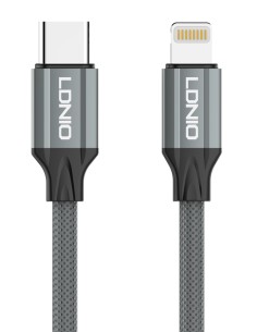 LDNIO καλώδιο Lightning σε USB-C LC441I, 30W PD, 1m, γκρι