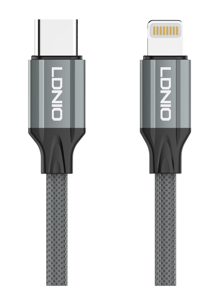 LDNIO καλώδιο Lightning σε USB-C LC441I, 30W PD, 1m, γκρι