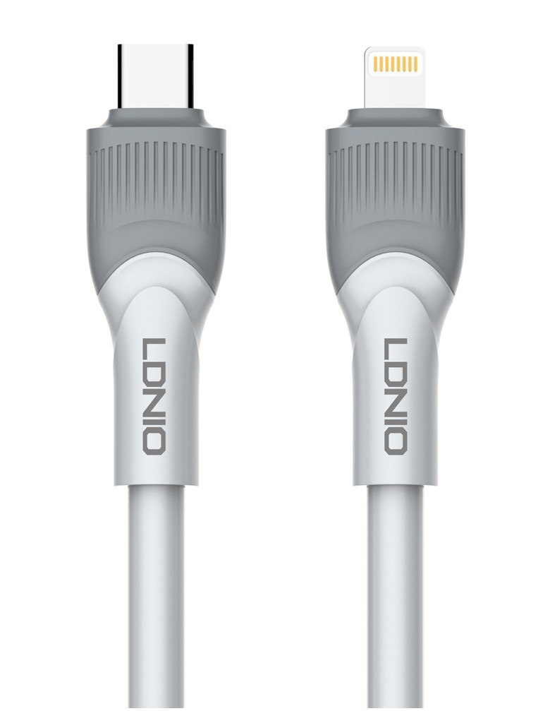 LDNIO καλώδιο Lightning σε USB-C LC601I, 30W PD, 1m, γκρι