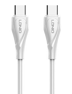 LDNIO καλώδιο USB-C σε USB-C LC611C, 65W PD, 1m, λευκό