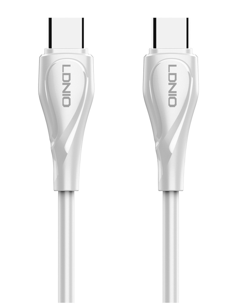 LDNIO καλώδιο USB-C σε USB-C LC611C, 65W PD, 1m, λευκό