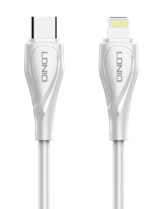 LDNIO καλώδιο Lightning σε USB-C LC611I, 30W PD, 1m, λευκό