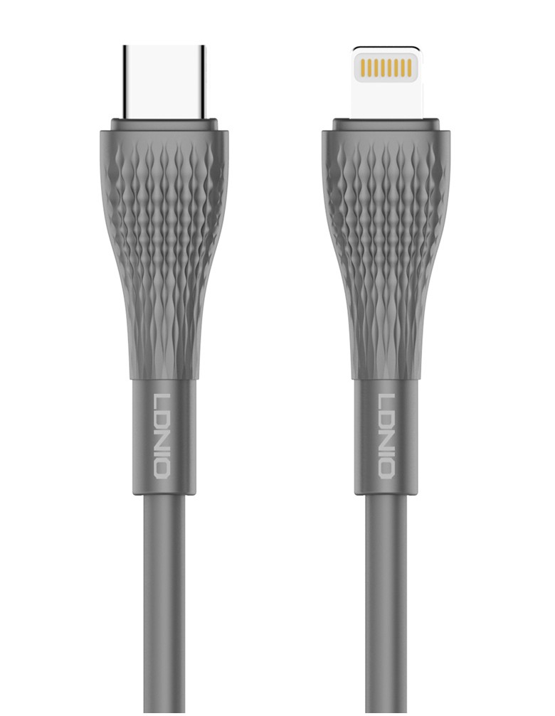 LDNIO καλώδιο Lightning σε USB-C LC671I, 30W PD, 1m, γκρι