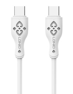 LDNIO καλώδιο USB-C σε USB-C LC812C, 65W PD, 2m, λευκό