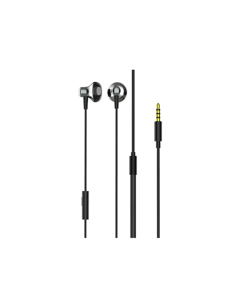 LDNIO earphones με μικρόφωνο HP08, 3.5mm σύνδεση, Φ13mm, 1.2m, γκρι