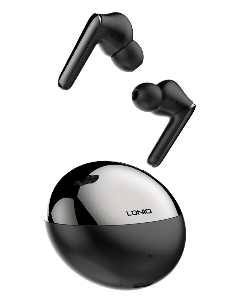 LDNIO earphones με θήκη φόρτισης T01, True Wireless, HiFi, Φ10mm, μαύρα