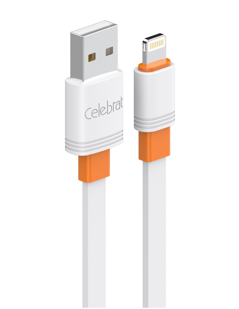 CELEBRAT καλώδιο Lightning σε USB CB-33L, flat, 12W, 1m, λευκό