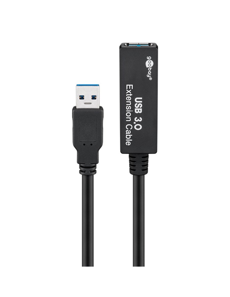 GOOBAY καλώδιο προέκτασης USB 3.0 95727, active, 5Gbps, 5m, μαύρο