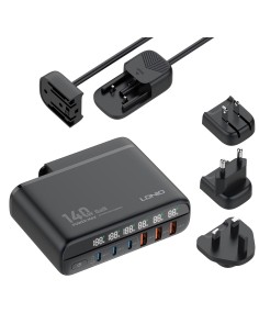 LDNIO σταθμός φόρτισης A6140C, 3x USB-C/3x USB, 140W,...