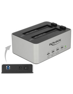 DELOCK docking station 63991, clone function, 2x 2.5/3.5"...