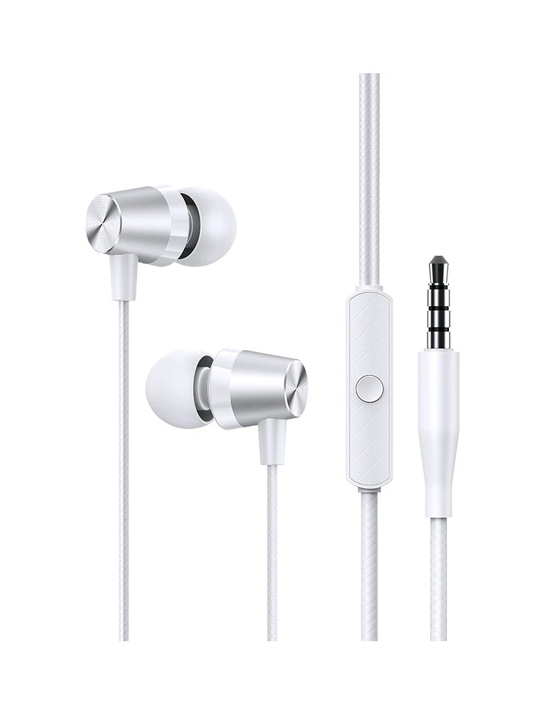 USAMS earphones με μικρόφωνο EP-42, 3.5mm σύνδεση, Φ10mm, 1.2m, λευκά