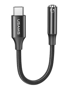 USAMS αντάπτορας USB-C σε 3.5mm US-SJ599, μαύρος