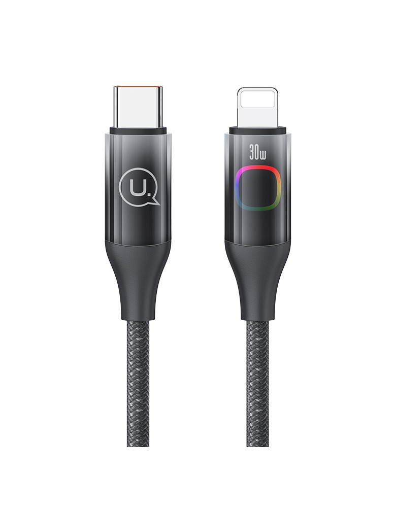 USAMS καλώδιο Lightning σε USB-C US-SJ638, 30W PD, 1.2m, μαύρο