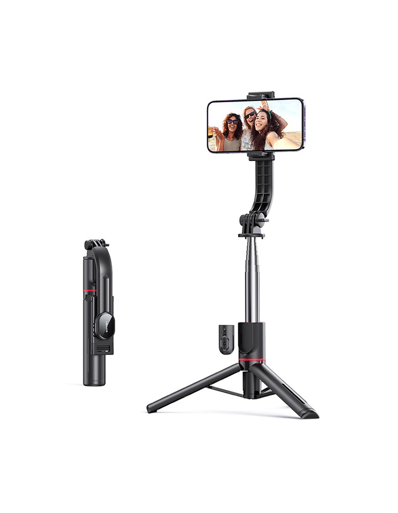 USAMS selfie stick US-ZB256 με τρίποδο, έως 113cm, Bluetooth, μαύρο