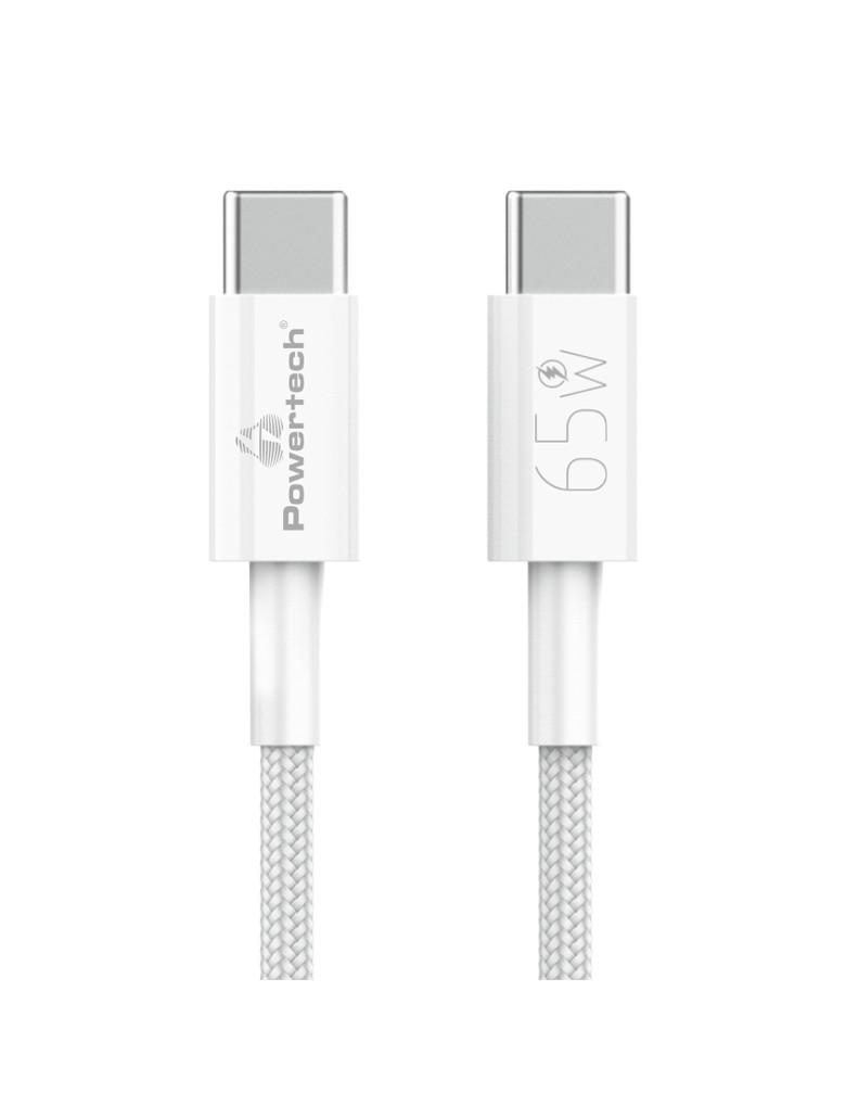 POWERTECH καλώδιο USB-C PTR-0181, 65W, 480Mbps, 1m, λευκό